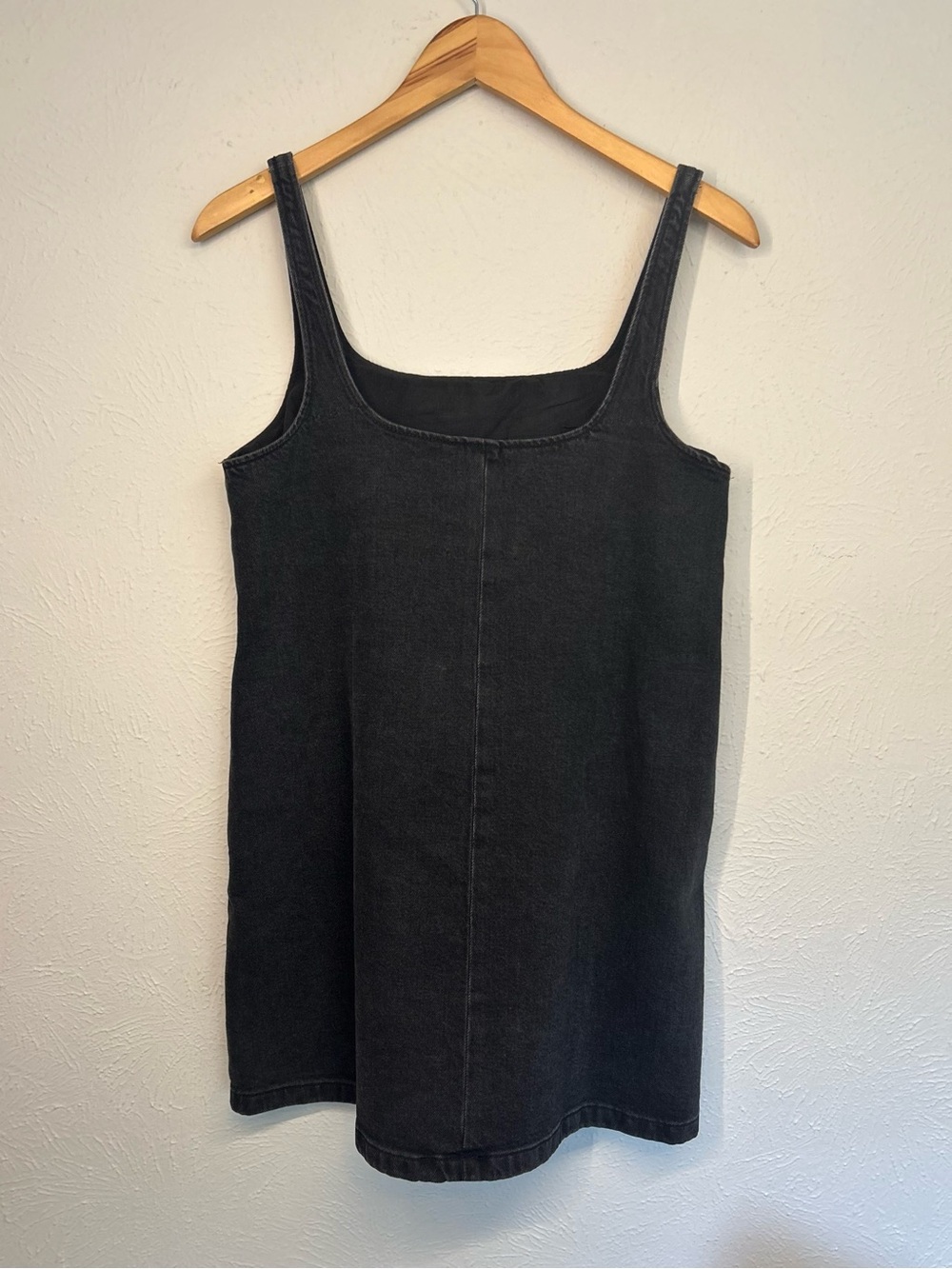 ASOS Black Denim Mini Dress Jumper 6 With Pockets - Picture 5 of 6